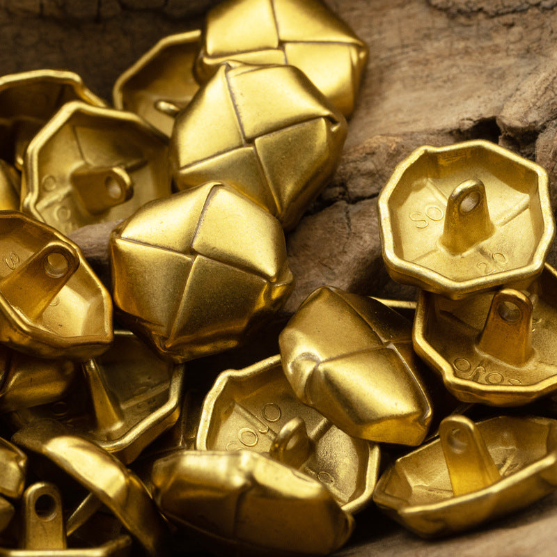 Beret Shaped Gold Silver Lacquered Woven Metal Buttons 10pcs - Lots of Buttons