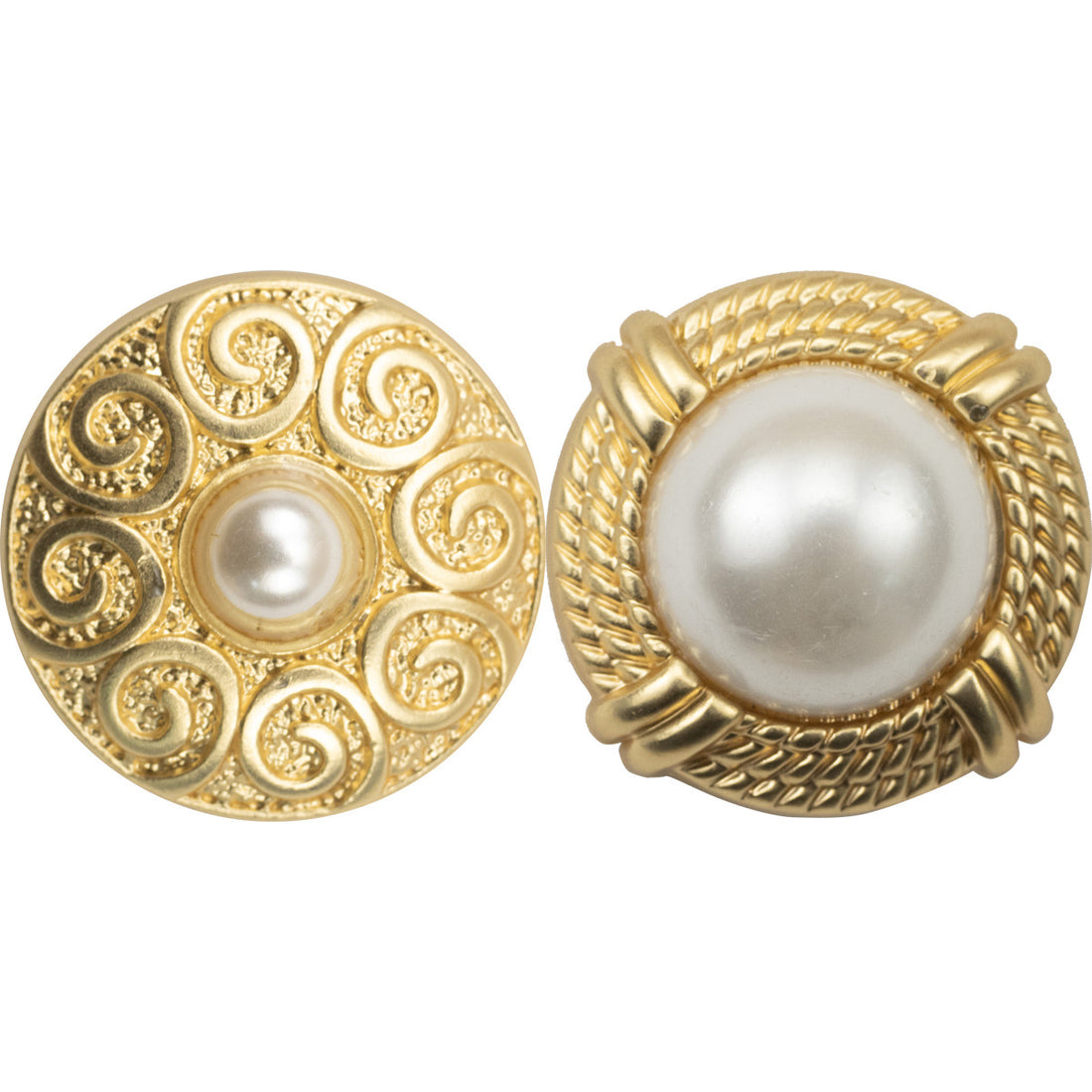 25mm Misty Gold Pearl Metal Button for Luxury Coats 5pcs - Lots of Buttons