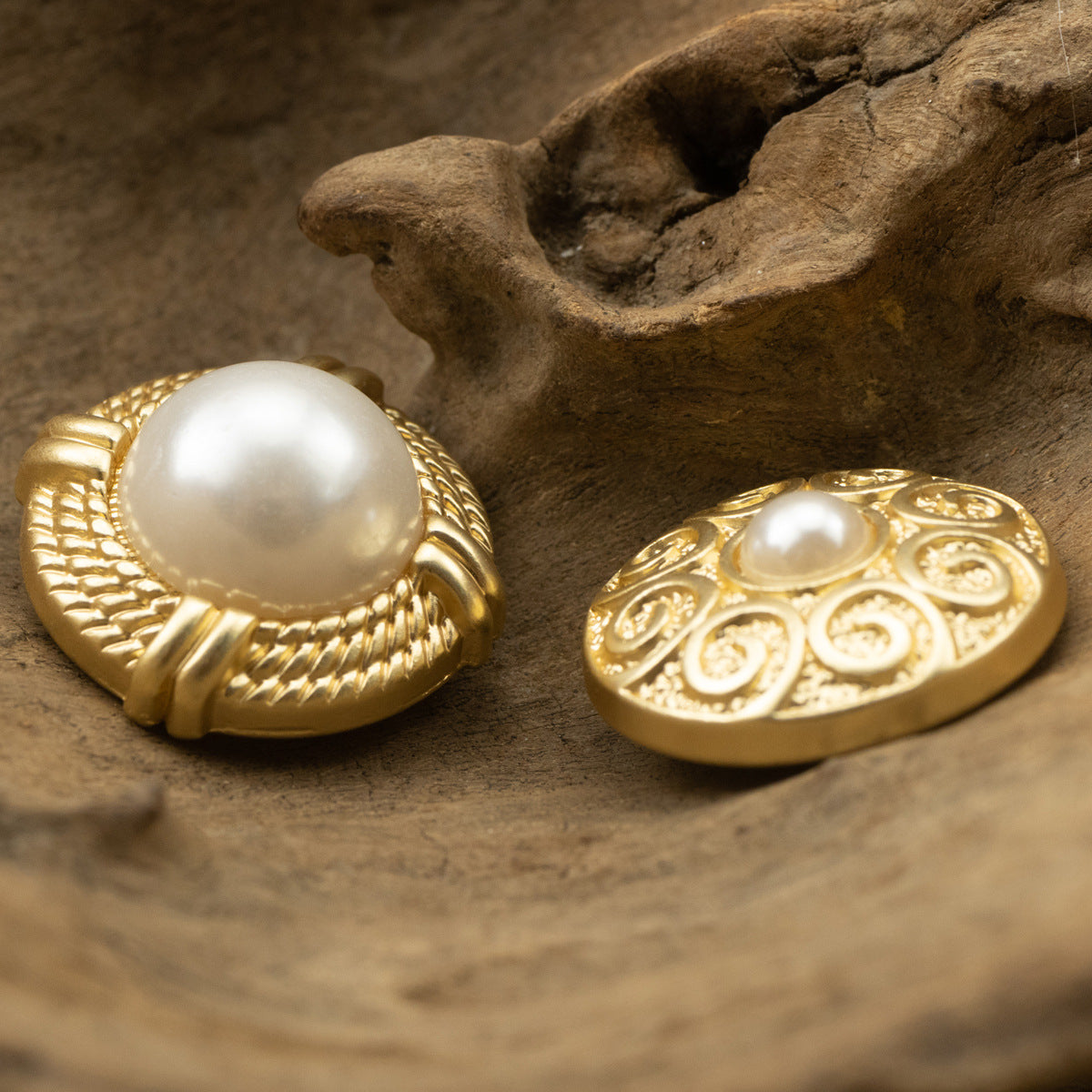 25mm Misty Gold Pearl Metal Button for Luxury Coats 5pcs - Lots of Buttons