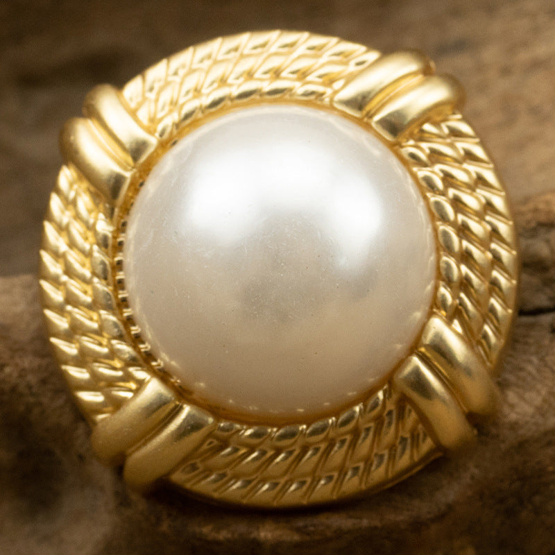 25mm Misty Gold Pearl Metal Button for Luxury Coats 5pcs - Lots of Buttons