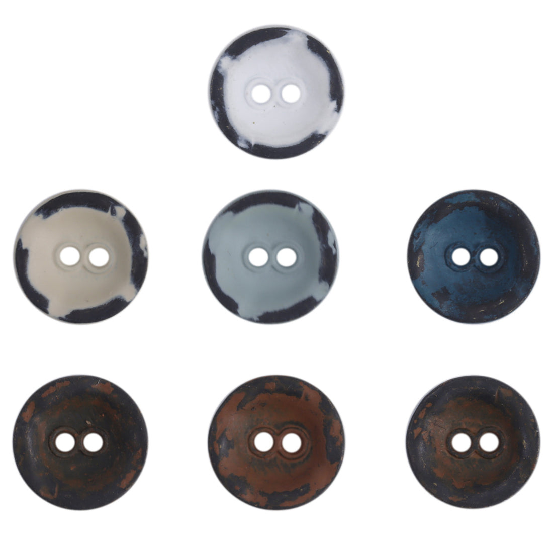 11.5mm Bowl-Shaped Distressed Rust-Colored Metal Buttons 10pcs - Lots of Buttons