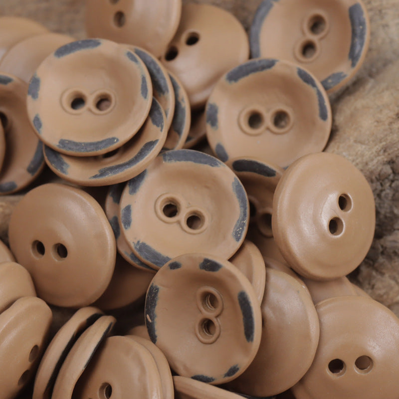 11.5mm Bowl-Shaped Distressed Rust-Colored Metal Buttons 10pcs - Lots of Buttons