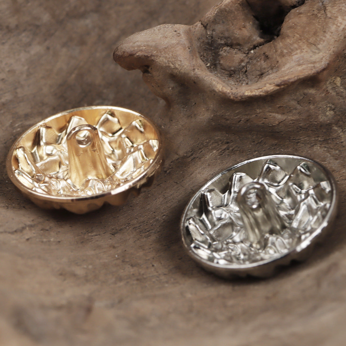 20-25mm Gold and Silver Abstract Art Metal Buttons with Handle 10pcs