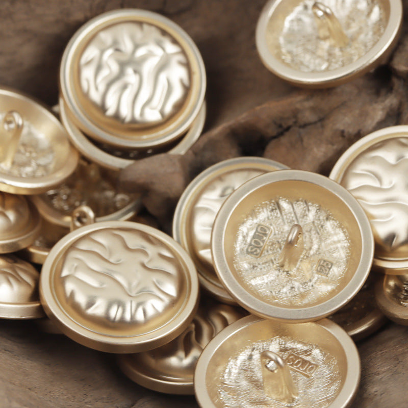 Golden Bronze Irregular Gully Texture Metal Button with Handle 10pcs - Lots of Buttons