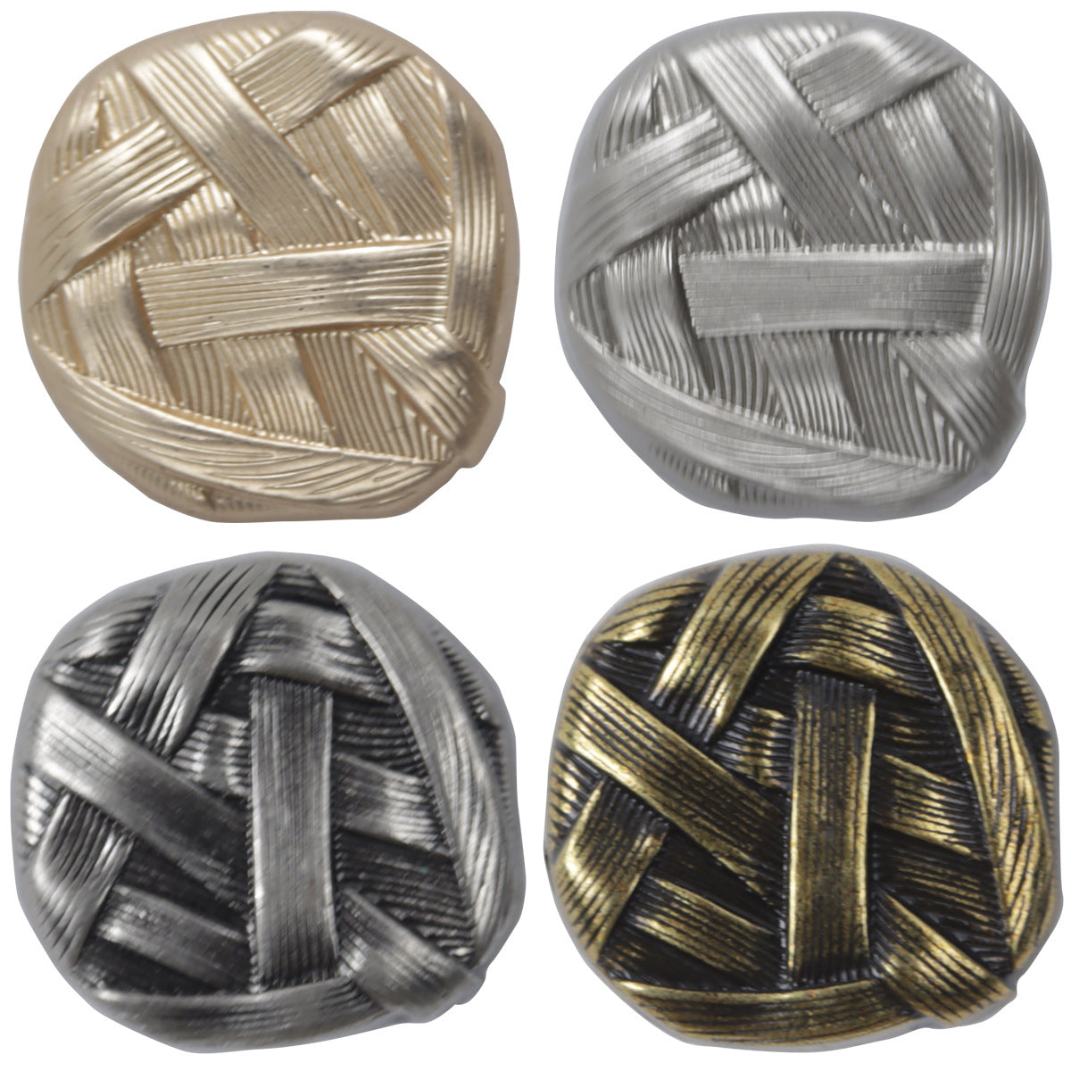 Irregular Woven Pattern Metal Button with Shank,10pcs - Lots of Buttons