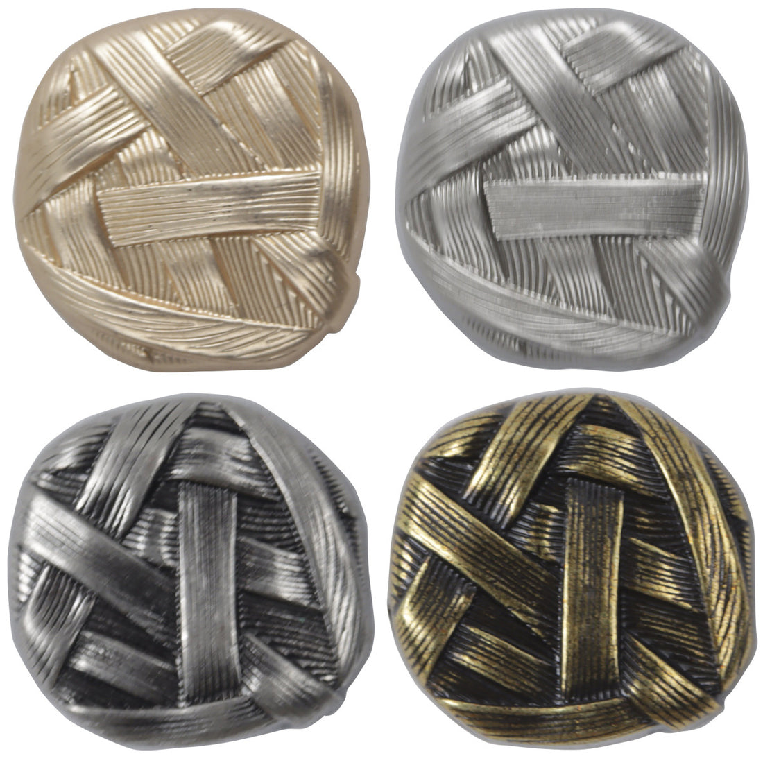 Irregular Woven Pattern Metal Button with Shank,10pcs - Lots of Buttons