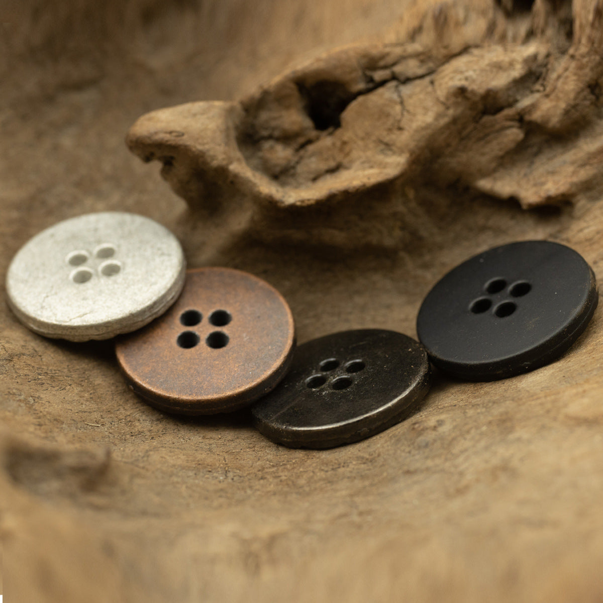 Vintage Antiqued Bronze Copper Red Metal Buttons for Workwear 10pcs - Lots of Buttons