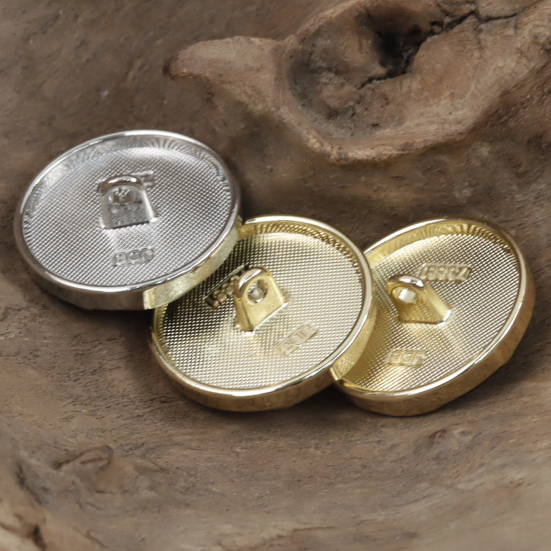 Black and Gold Striped Metal Buttons for Casual Jackets 10pcs - Lots of Buttons