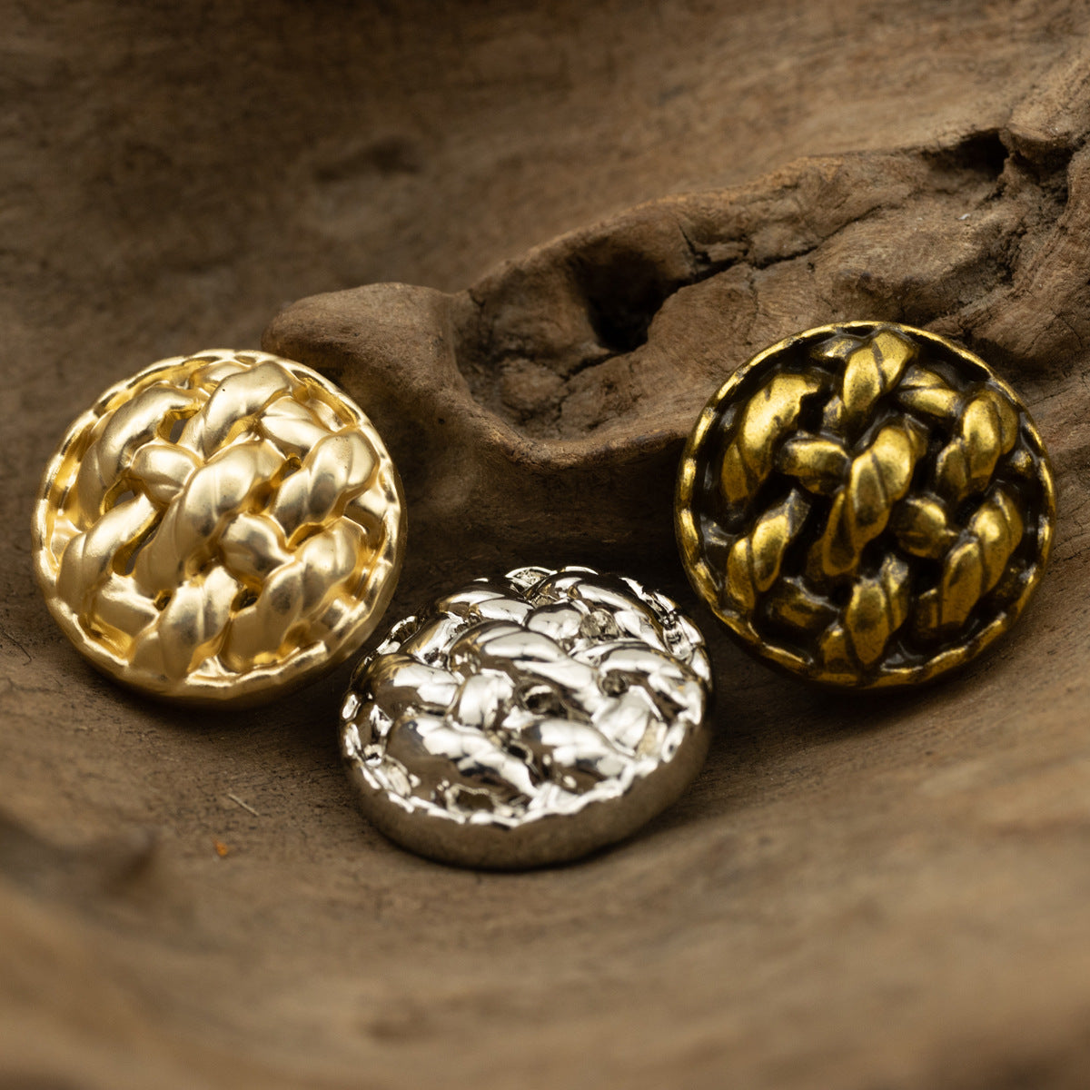 Vintage Gold Twisted Braided Metal Button with Shank,10pcs - Lots of Buttons
