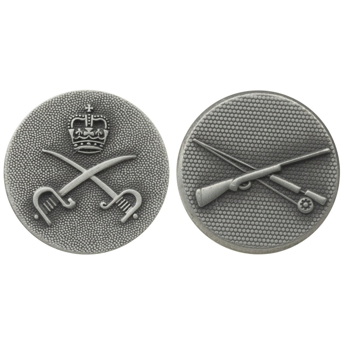 Black Nickel Crown Sword Hunting Guns Metal Button 10pcs - Lots of Buttons