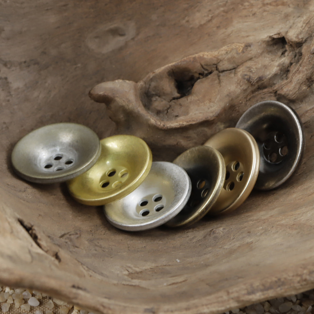 Bronze Bowl-Shaped Metal Buttons for Retro Trendy Overcoats 10pcs - Lots of Buttons
