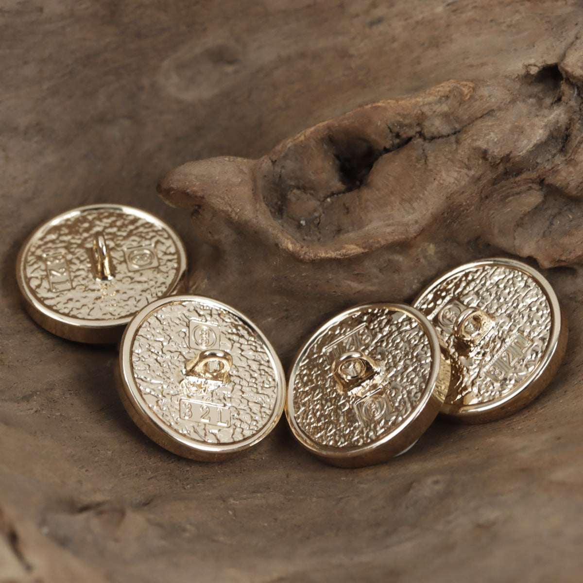 Golden Metallic Base Shank Buttons for Windbreaker Coat Jacket 10pcs - Lots of Buttons