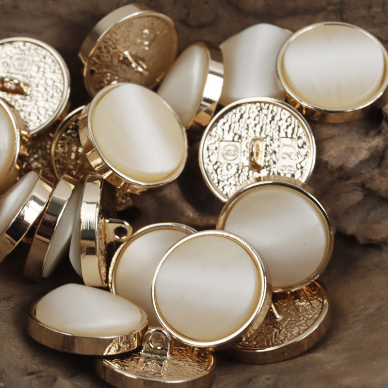 Golden Metallic Base Shank Buttons for Windbreaker Coat Jacket 10pcs - Lots of Buttons