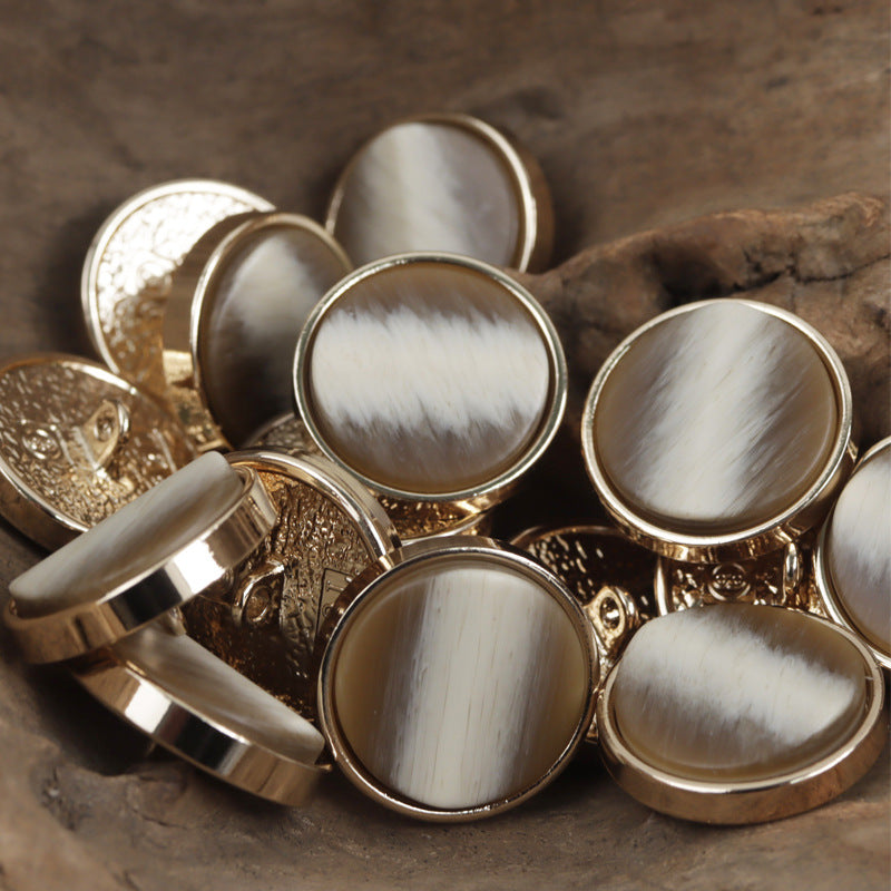 Golden Metallic Base Shank Buttons for Windbreaker Coat Jacket 10pcs - Lots of Buttons