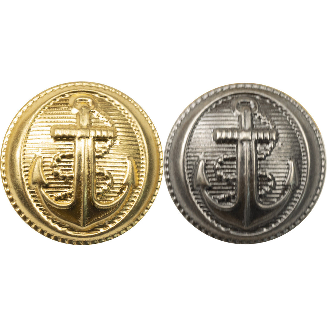 British Anchor Pattern,Vintage Gold and Silver Brass Buttons 20 Pack - Lots of Buttons