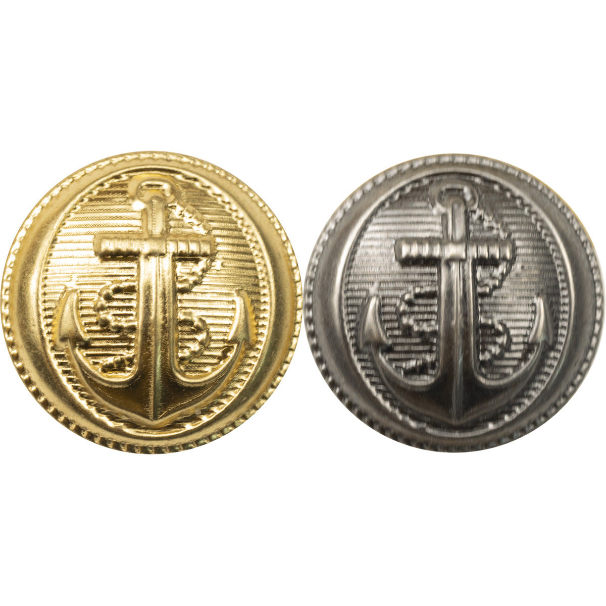 British Anchor Pattern,Vintage Gold and Silver Brass Buttons 20 Pack - Lots of Buttons
