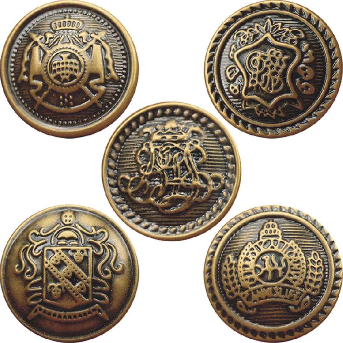 Antique Bronze Brass Buttons for College Style JK Uniforms - 30PCS - Lots of Buttons