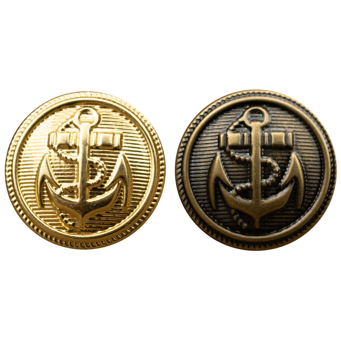Vintage Anchor Pattern Bronze Gold Metal Brass Buttons 20pcs - Lots of Buttons