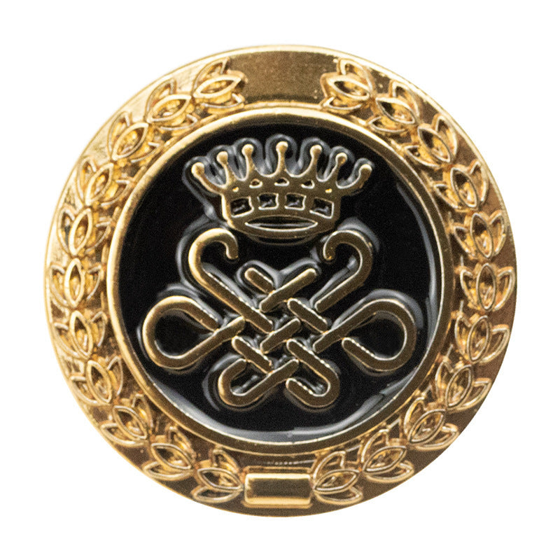 Palace Retro Style Tea Gold Wheat Crown Metal Shank Button 10pcs - Lots of Buttons