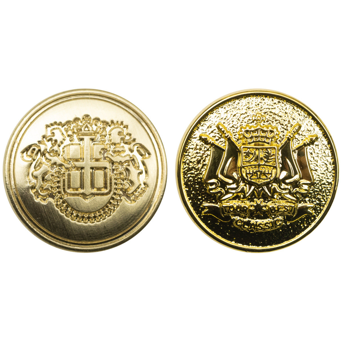 Golden Double Lion Shield Metal Buttons for Japanese School Uniforms 10pcs - Lots of Buttons