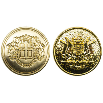 Golden Double Lion Shield Metal Buttons for Japanese School Uniforms 10pcs - Lots of Buttons