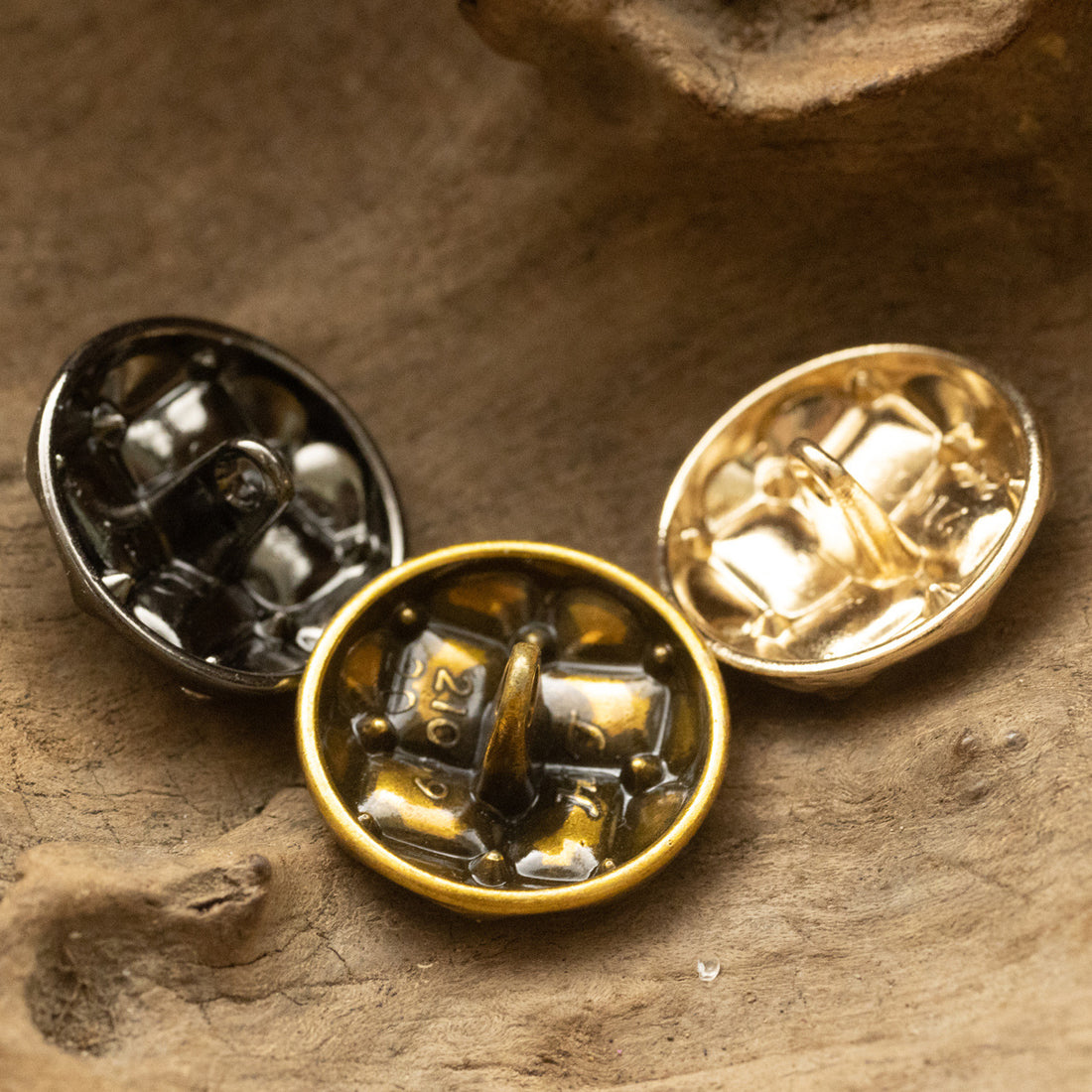 Diamond Rose Gold Black Woven Metal Buttons for Suit Jackets 10pcs - Lots of Buttons