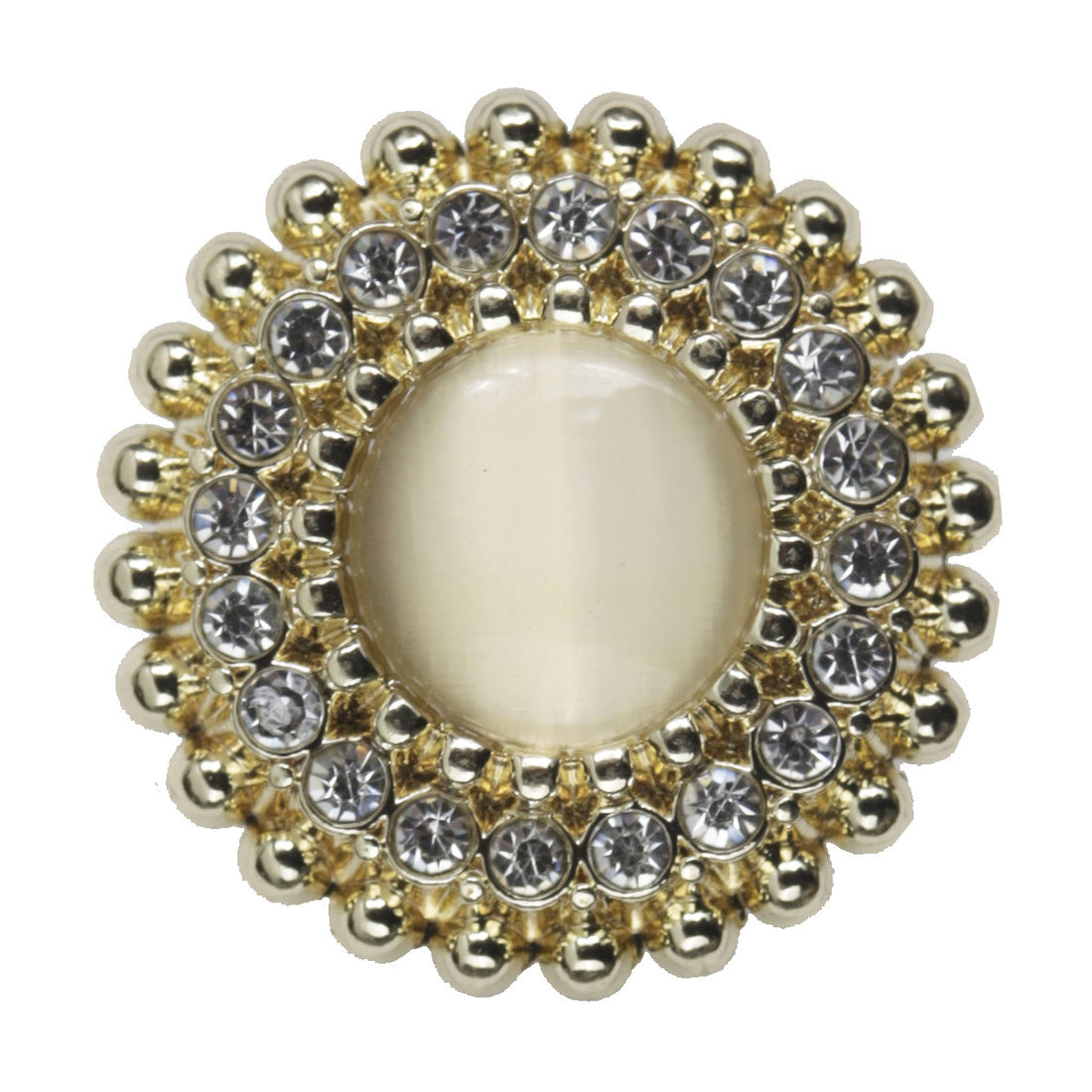 Light Gold Diamond-Encrusted Lace Metal Button with Shank,10pcs - Lots of Buttons