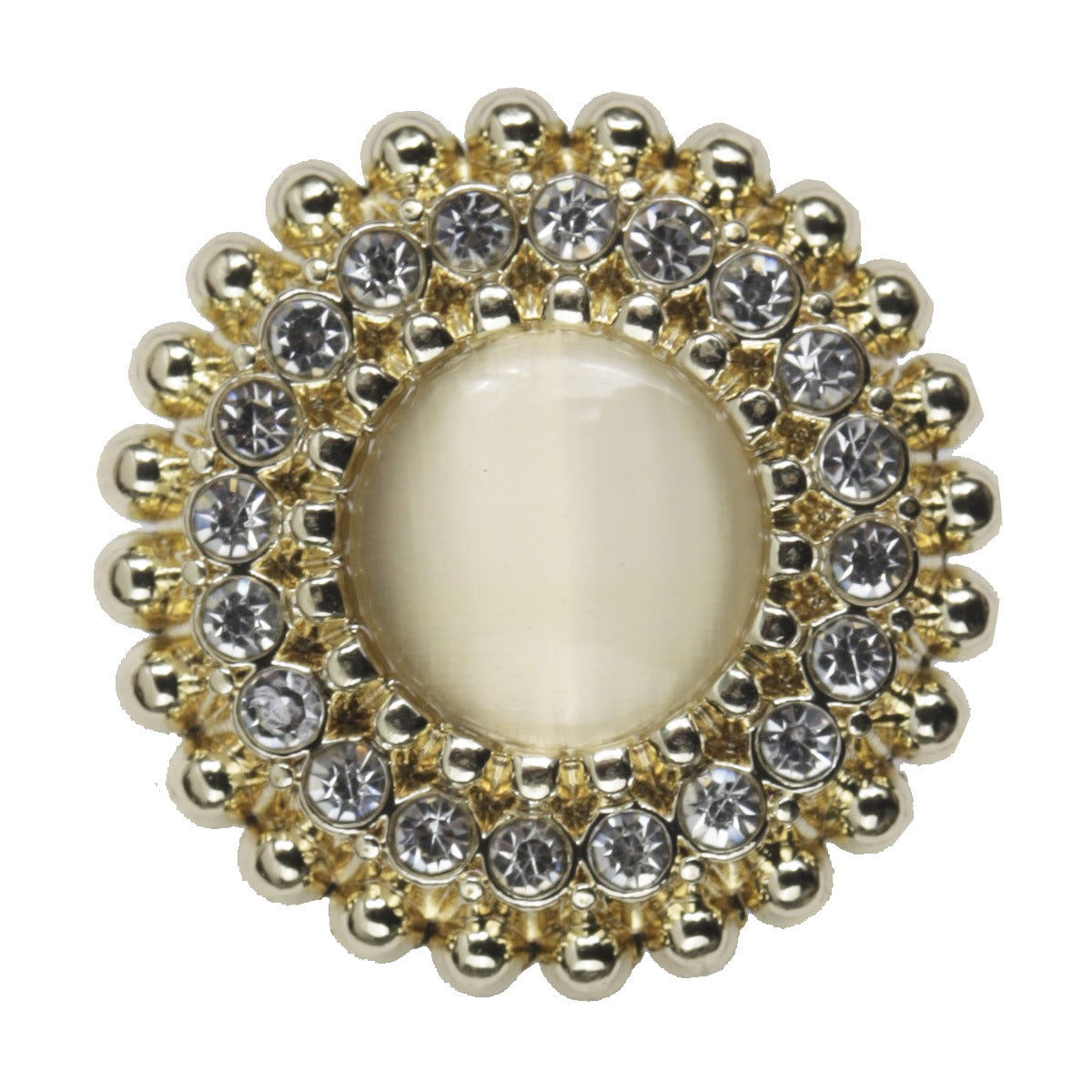 Light Gold Diamond-Encrusted Lace Metal Button with Shank,10pcs - Lots of Buttons