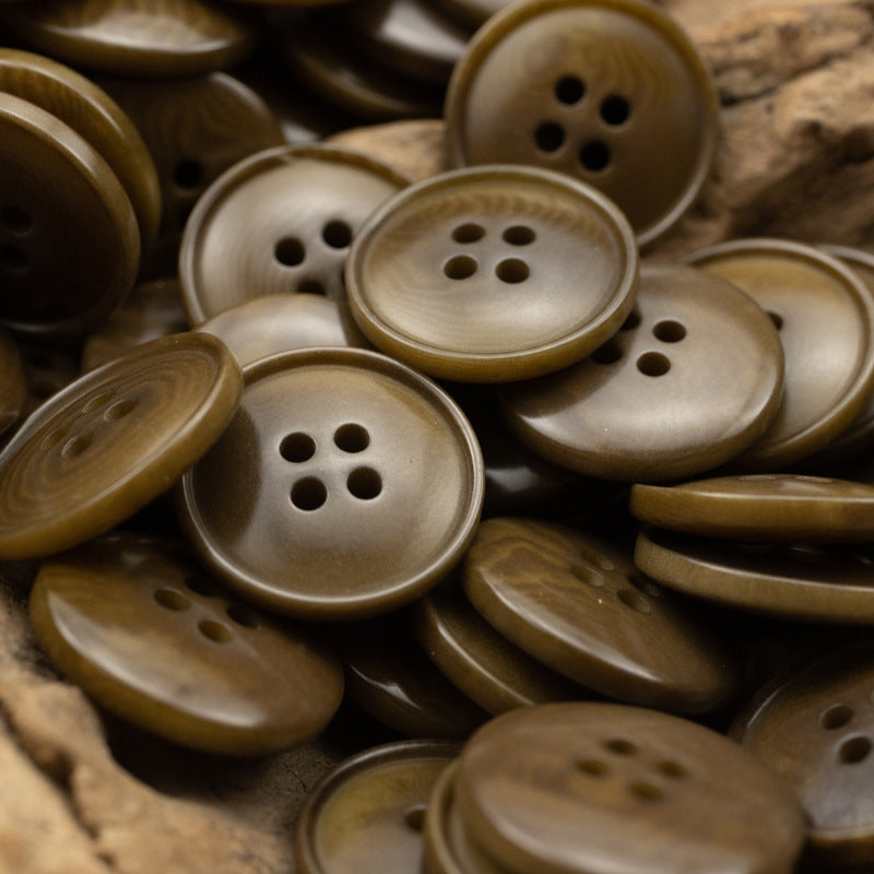 Vintage Burnt Dark Green Eco-Friendly Natural Fruit Buttons 10pcs - Lots of Buttons