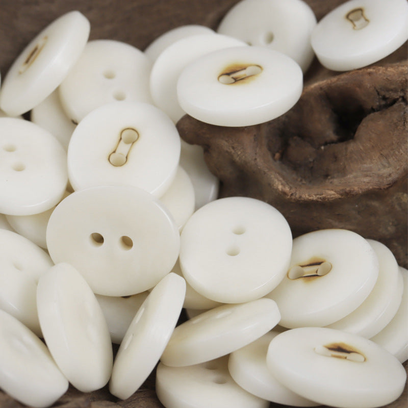 Charred Two-Hole Natural Oval Palm Fruit Corozo Buttons 10pcs - Lots of Buttons