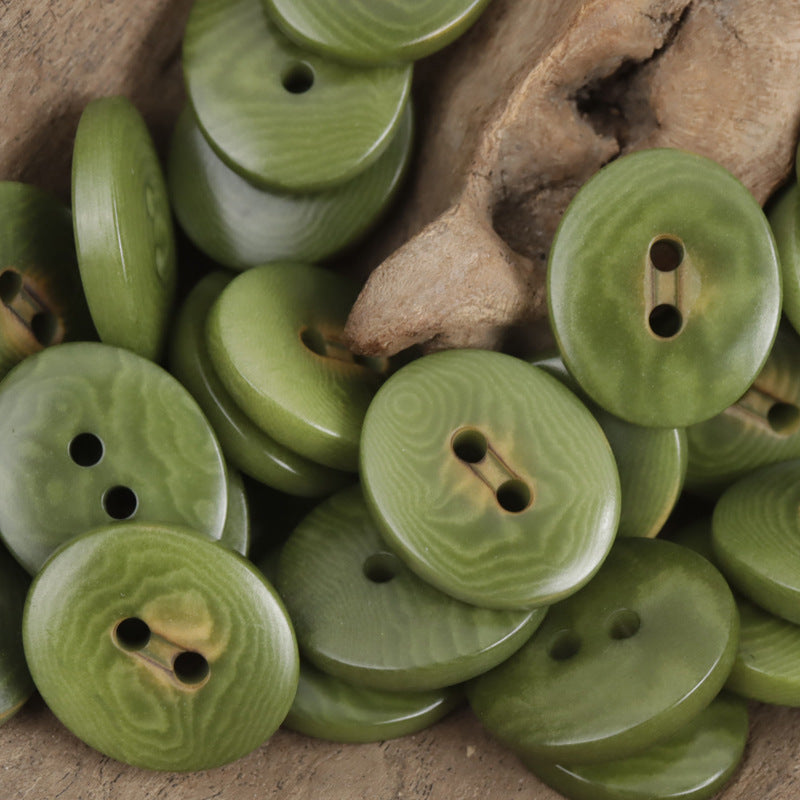 Charred Two-Hole Natural Oval Palm Fruit Corozo Buttons 10pcs - Lots of Buttons