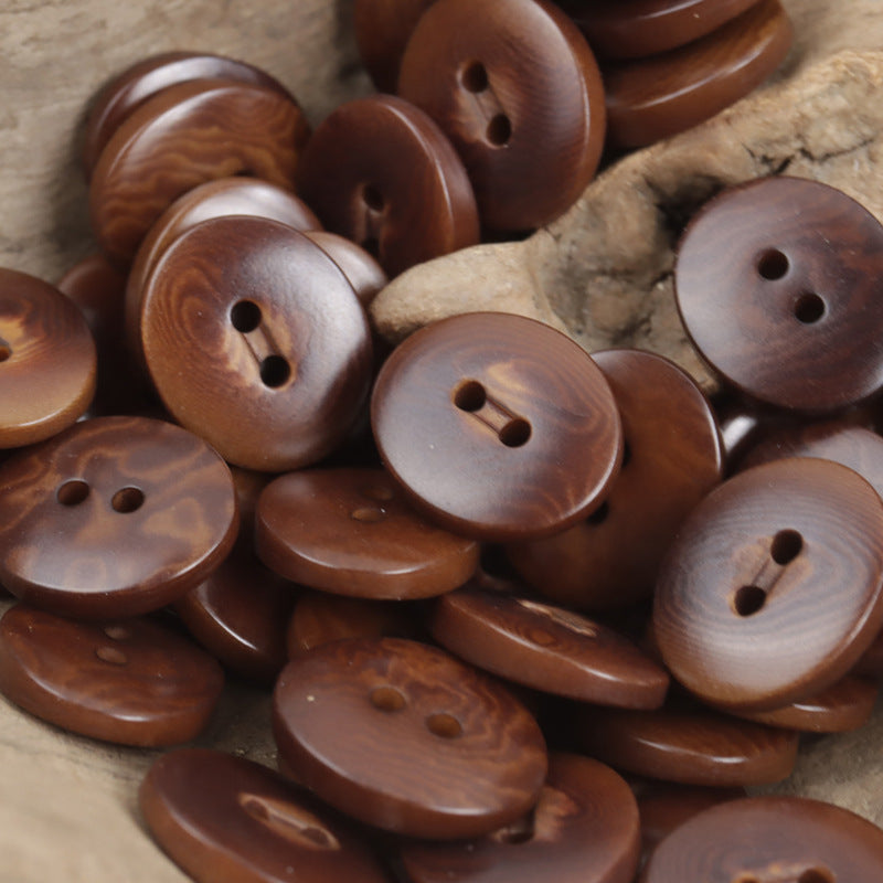 Charred Two-Hole Natural Oval Palm Fruit Corozo Buttons 10pcs - Lots of Buttons