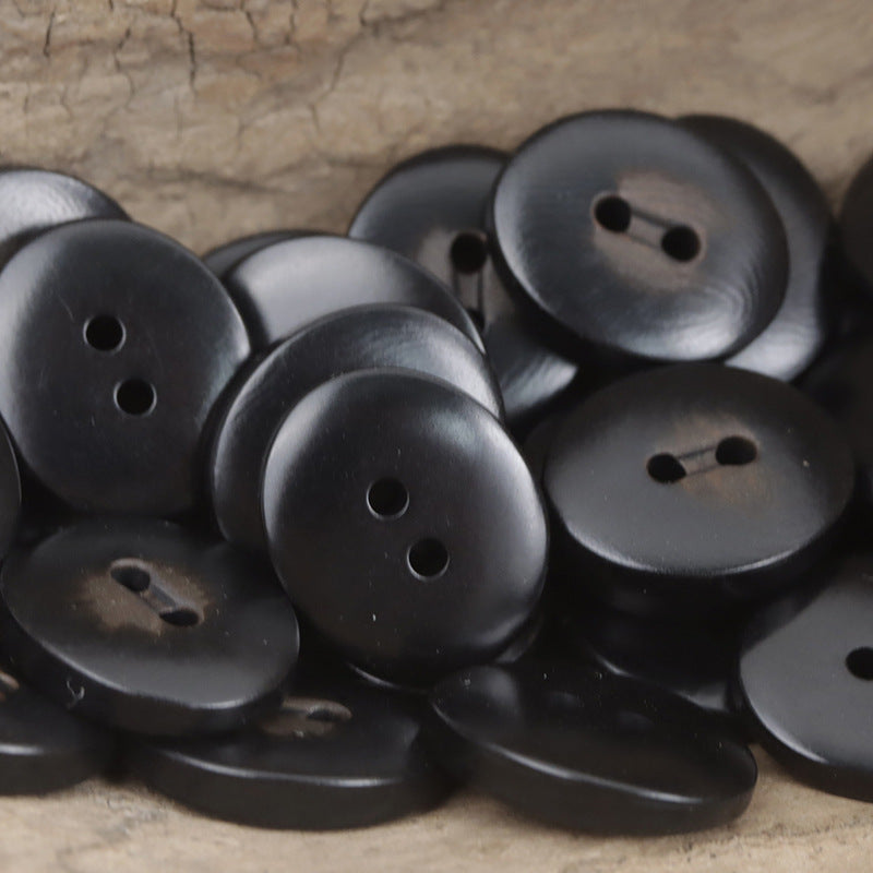 Charred Two-Hole Natural Oval Palm Fruit Corozo Buttons 10pcs - Lots of Buttons