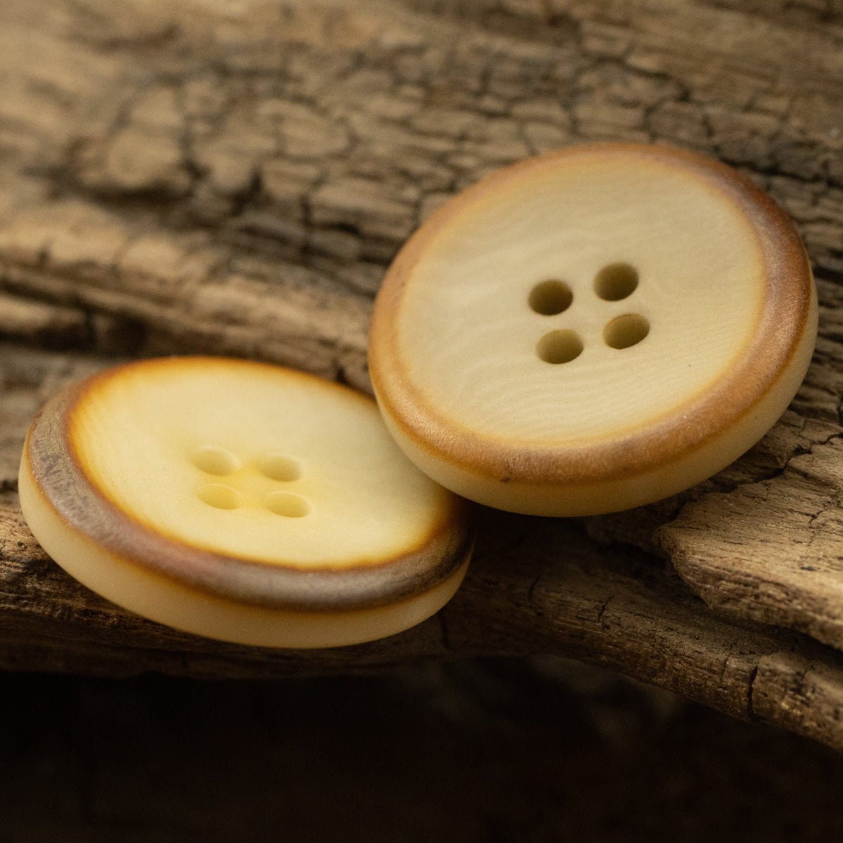 Burnt Yellow Natural Fruit Buttons for Retro Linen Shirts 10pcs - Lots of Buttons