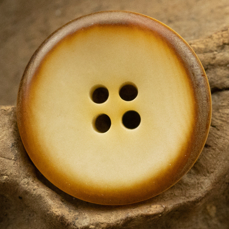 Burnt Yellow Natural Fruit Buttons for Retro Linen Shirts 10pcs - Lots of Buttons