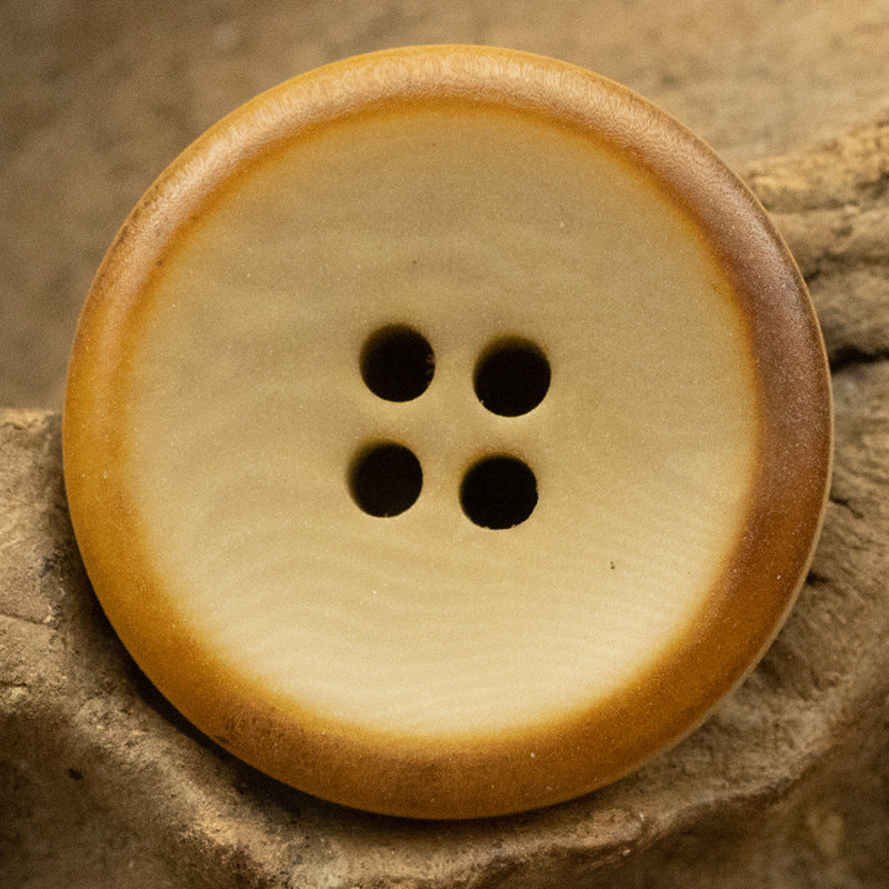 Burnt Yellow Natural Fruit Buttons for Retro Linen Shirts 10pcs - Lots of Buttons