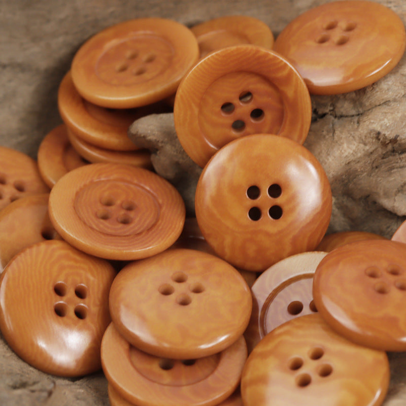Red-Orange Natural Tagut Nut Buttons for Shirts Cardigans 10pcs - Lots of Buttons