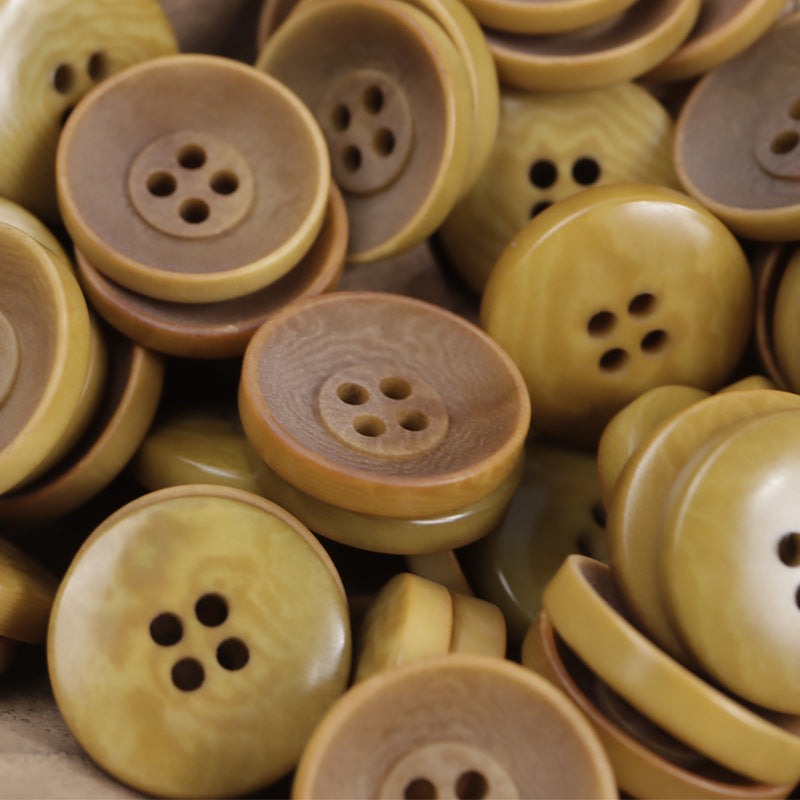 Bowl-Shaped Dark Blue Magenta Ginger Yellow Fruit Buttons 30 Pack