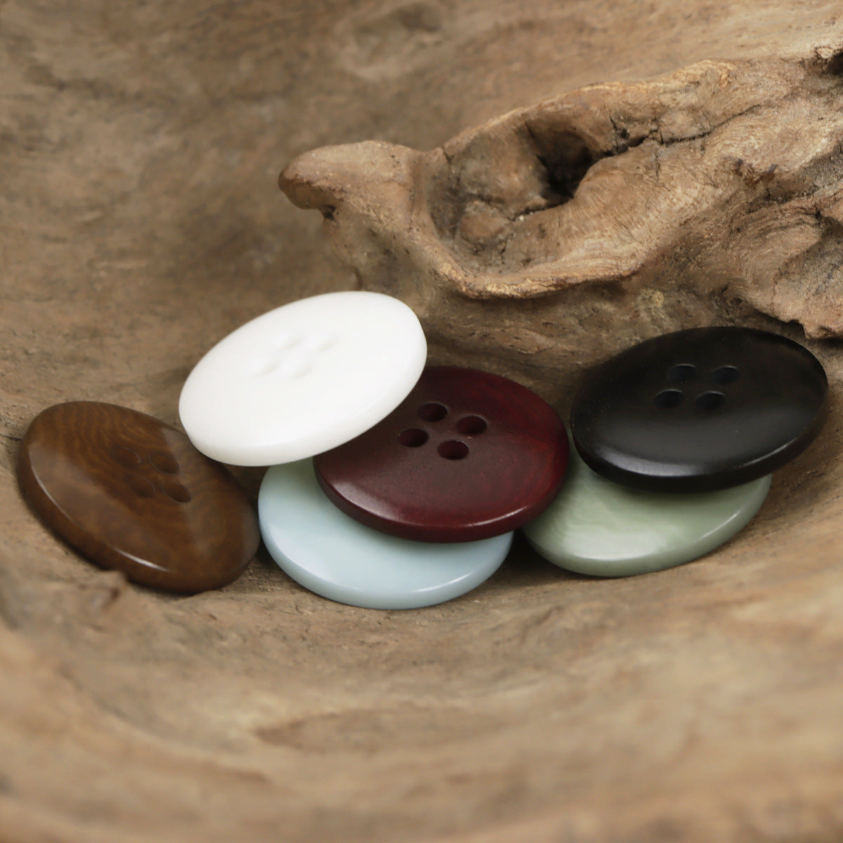 Eco-Friendly Natural Palm Fruit Buttons 30 Pack - Lots of Buttons