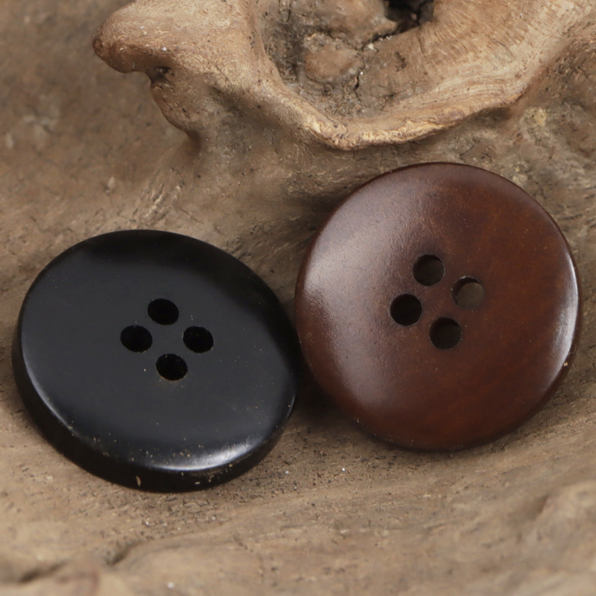 Frosted Red-Brown Natural Fruit Button for Handmade Knits 10pcs - Lots of Buttons