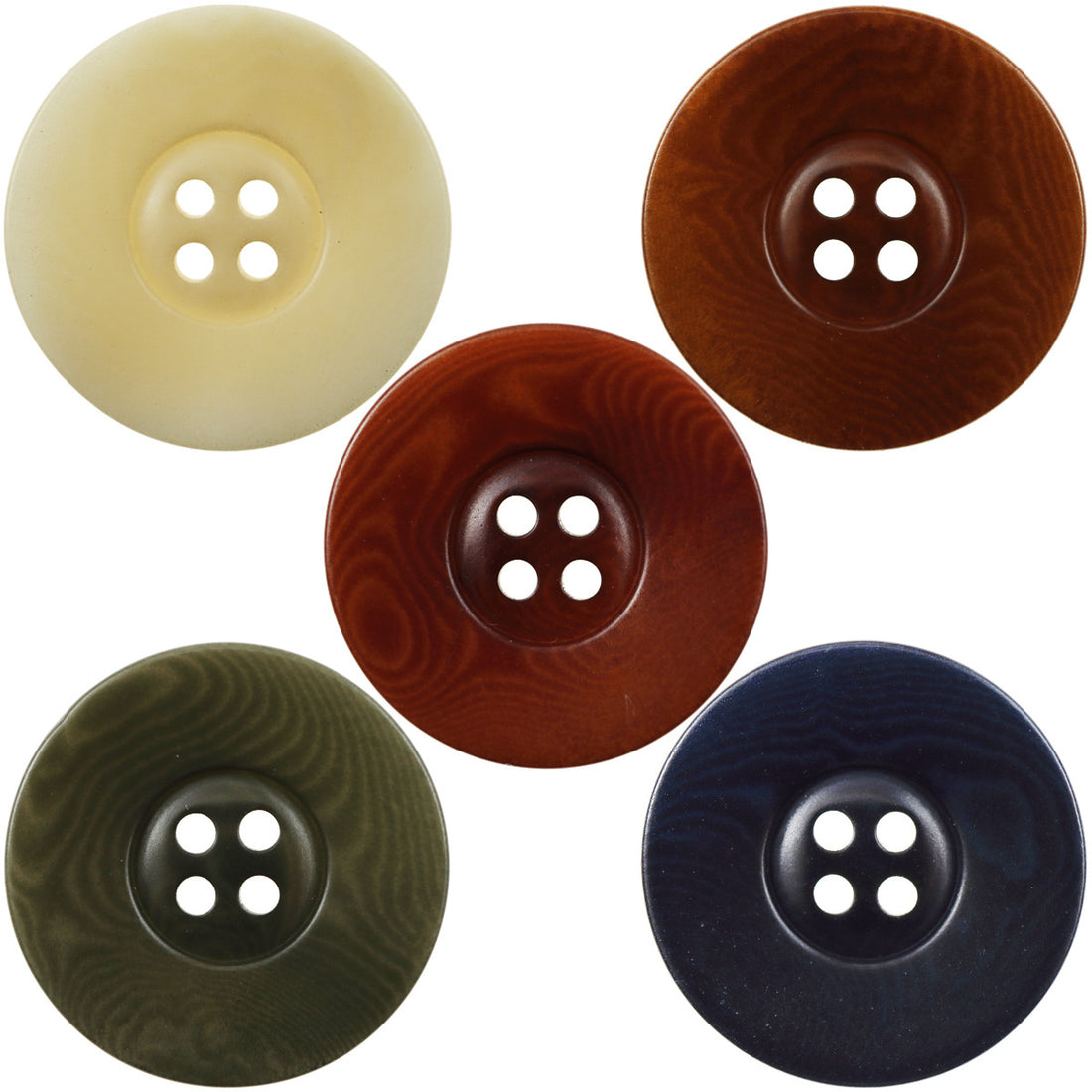 Ripple Natural Corozo Tagua Nut Buttons Round 4 Hole,10pcs - Lots of Buttons