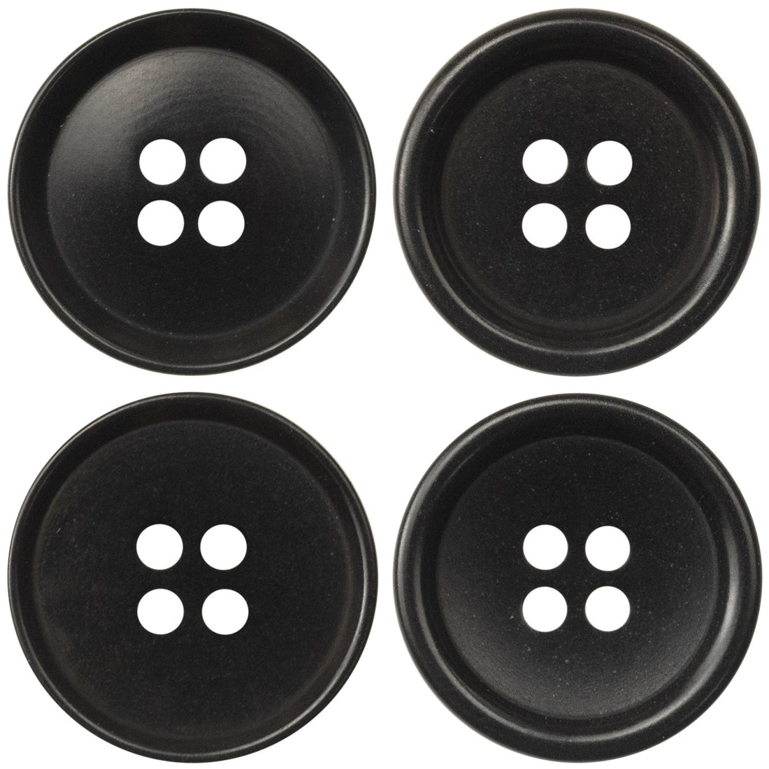 Vintage Solid Black Sustainable Tagut Nut Coroza Buttons 24 Pack - Lots of Buttons