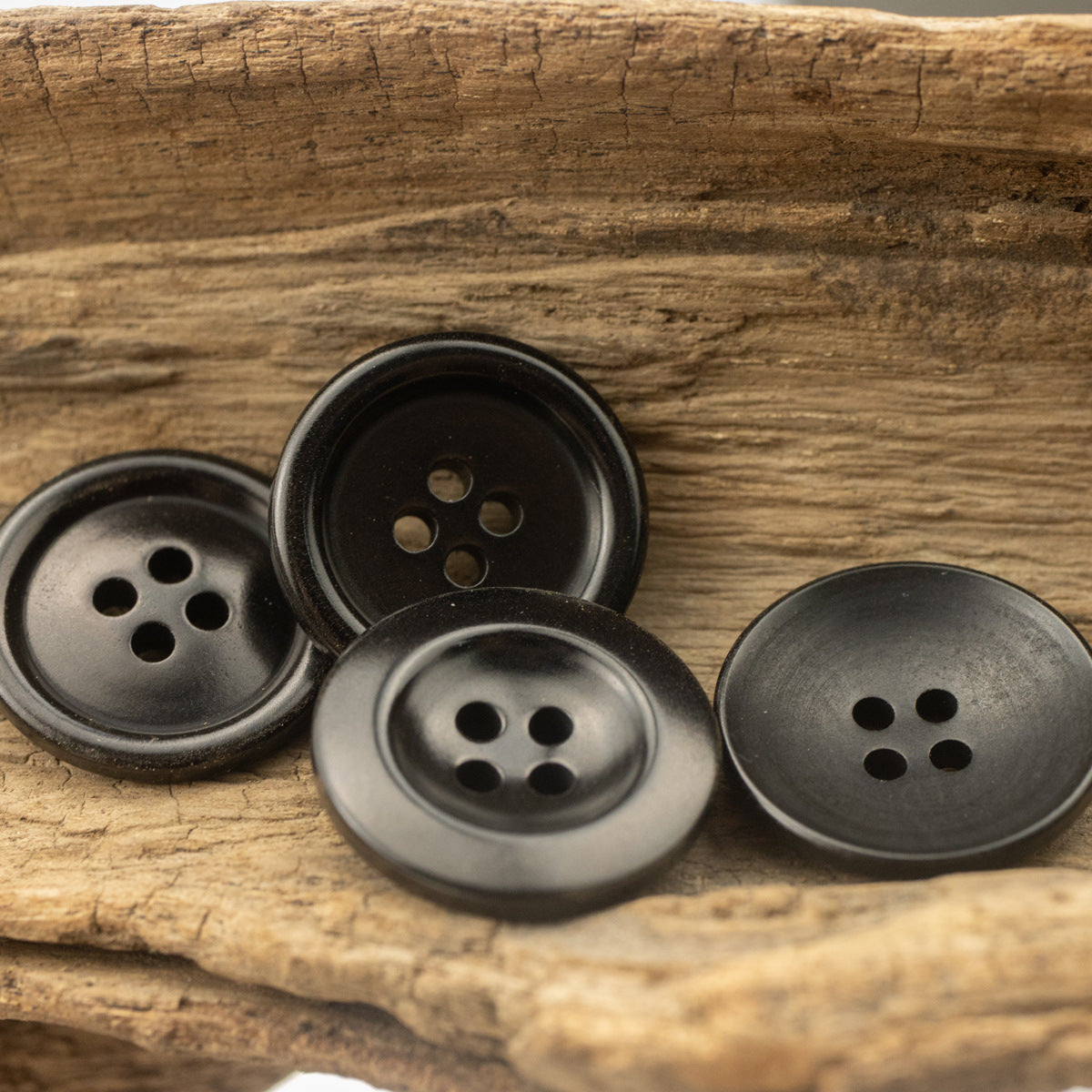 Round Black Tagut Nut Buttons for Men's Women's Casual Suit - 10pcs - Lots of Buttons