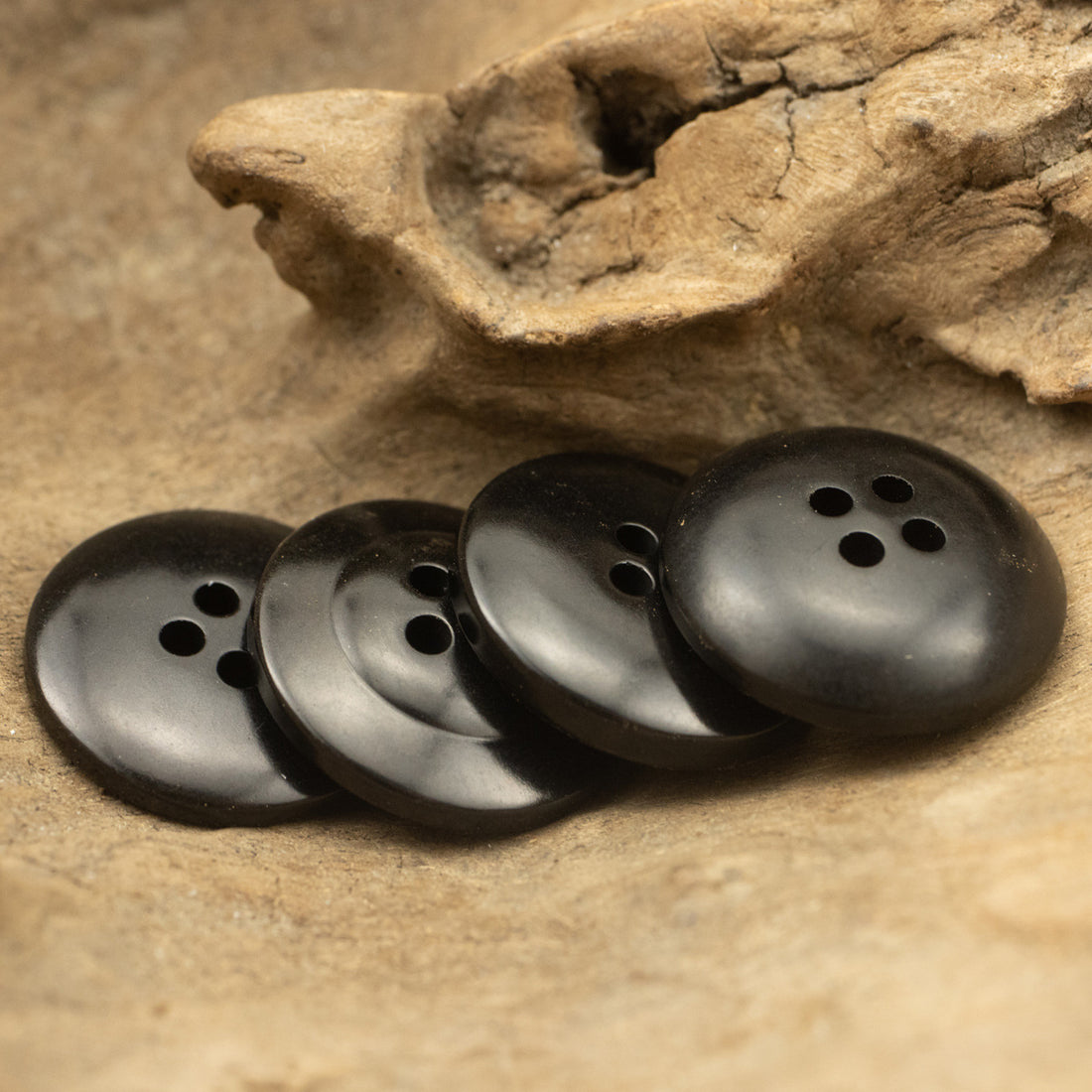 Round Black Tagut Nut Buttons for Men's Women's Casual Suit - 10pcs 