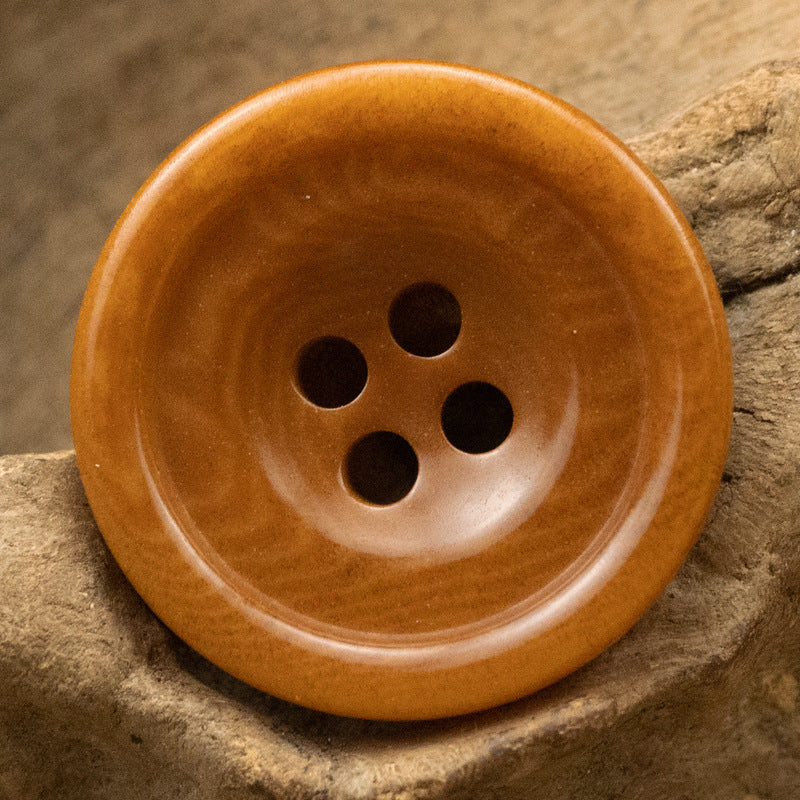 Vintage 2/4-Hole Reddish-Brown Sustainable Fruit Buttons 10pcs - Lots of Buttons