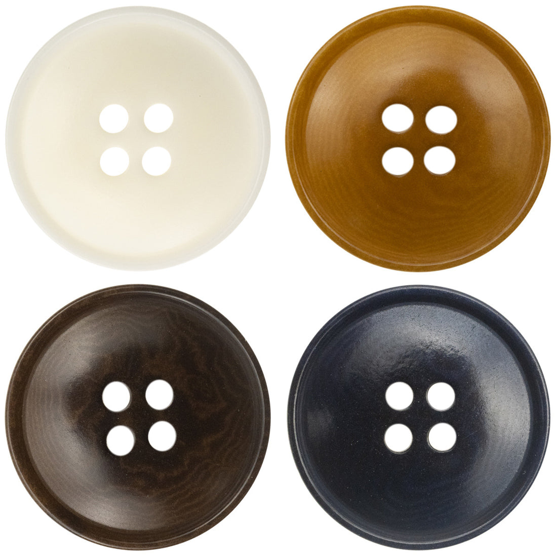 Sustainable Corozo Buttons Slim Edged Ripple 10PCS - Lots of Buttons