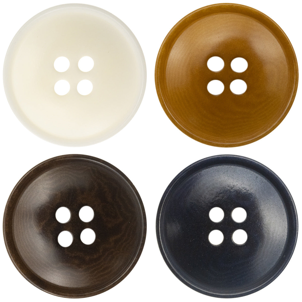 Sustainable Corozo Buttons Slim Edged Ripple 10PCS - Lots of Buttons