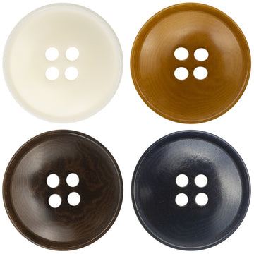 Sustainable Corozo Buttons Slim Edged Ripple 10PCS - Lots of Buttons