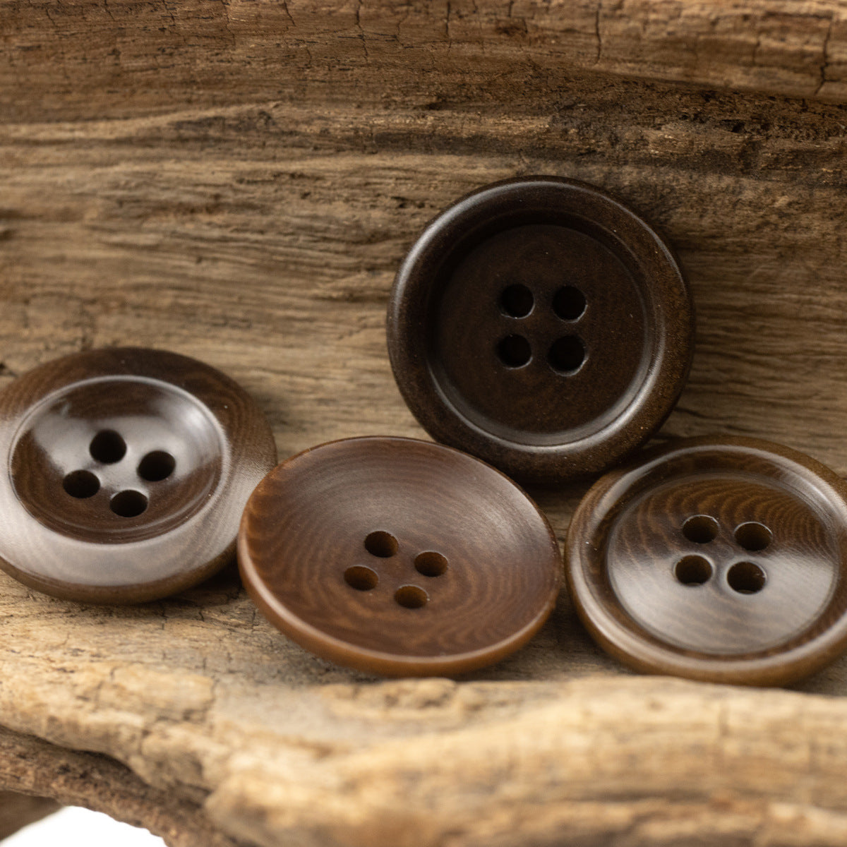 Dark Khaki Sustainable Fruit Buttons for Tailors and Designers 10pcs - Lots of Buttons