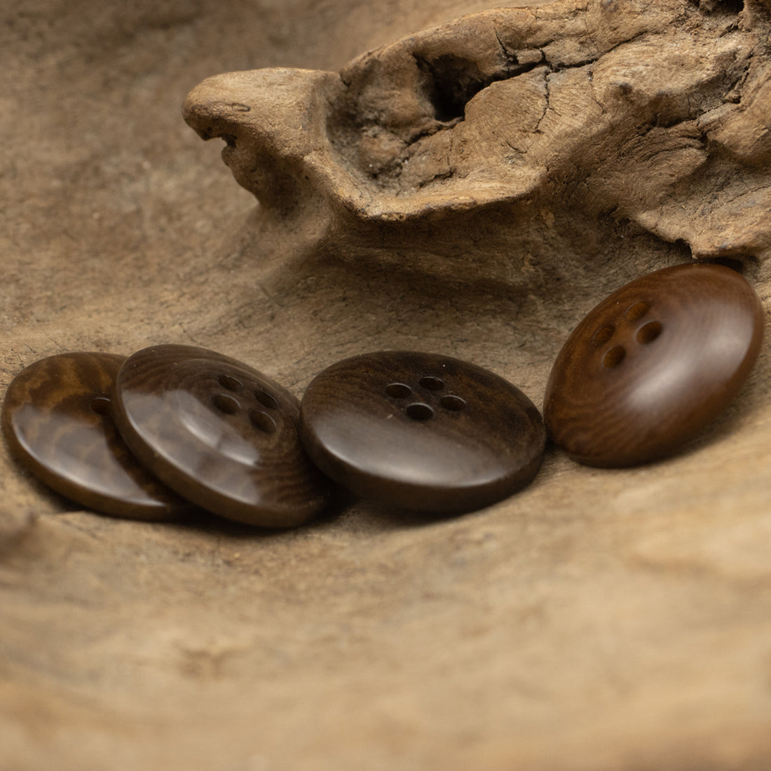 Dark Khaki Sustainable Fruit Buttons for Tailors and Designers 10pcs - Lots of Buttons